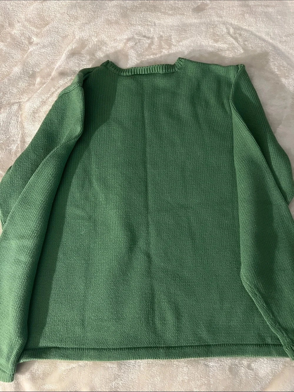 CROFT & BARROW 💚 THICK 100% COTTON GREEN CREW NECK PULLOVER SWEATER Women’s XL - Picture 2 of 6